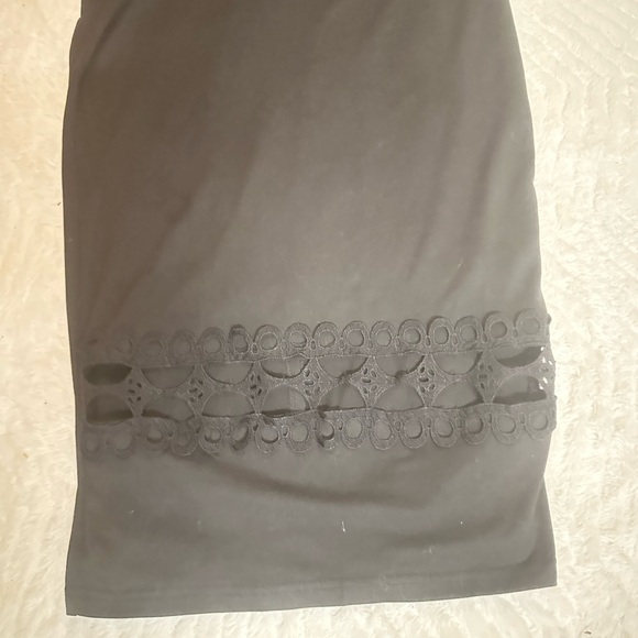 Black Summer off shoulder slim fit long dress with lace. - Picture 11 of 12